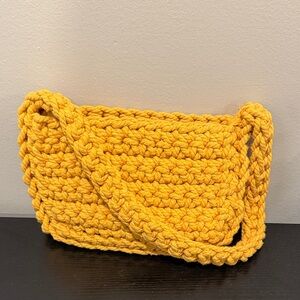 Handcrafted Yellow Crochet Shoulder Bag